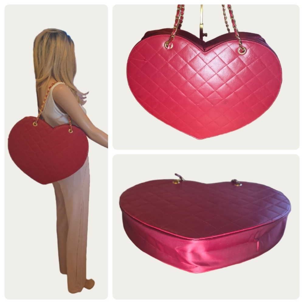 Frederick's of Hollywood Pink Quilted Heart Shoulder Bag